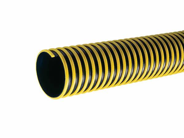EPDM suction hose covered by yellow PVC helix